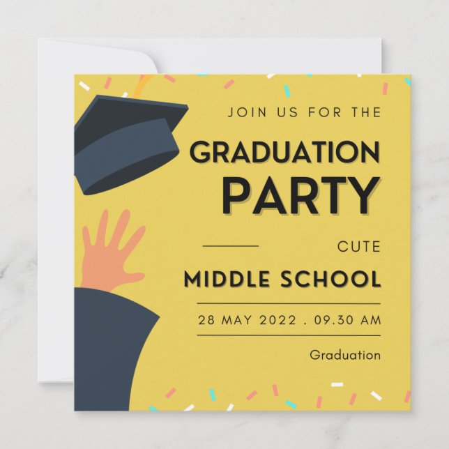 Cute Custom Middle School Graduation Holiday Card (Front)