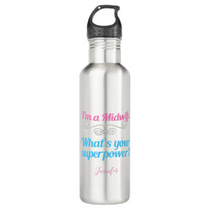 Cute Custom Midwife Superhero 710 Ml Water Bottle