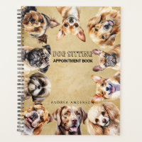 Cute Custom Modern Dog Sitting Appointment Book