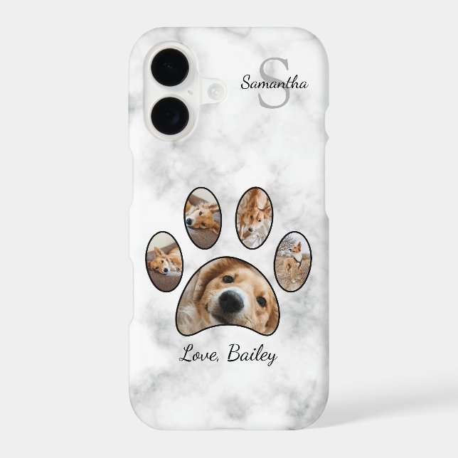 Cute Custom Monogram Name Pet Photo Collage (Back)