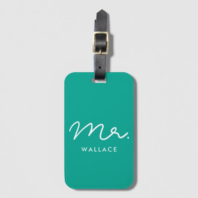 Cute custom Mr Luggage Tag (Front Vertical)