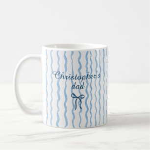 Cute Custom Name Bow Stripes Coffee Mug