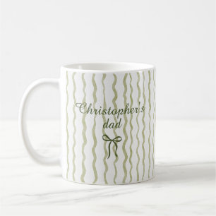 Cute Custom Name Bow Stripes Coffee Mug