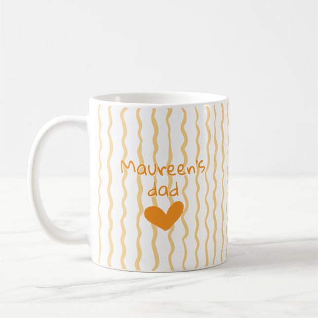 Cute Custom Name Curvy Pattern Coffee Mug (Left)