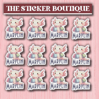 Cute Custom Name Cute Axolotl Shopping Pack