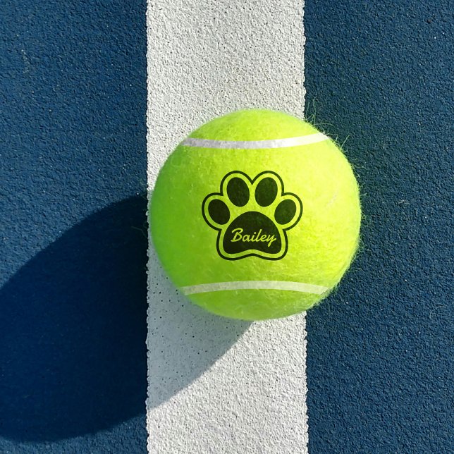Cute Custom Name Dog Cat Paw Toy Gift Tennis Balls (Creator Uploaded)