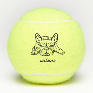 Cute Custom Name French Bulldog Frenchie Toy Tennis Balls