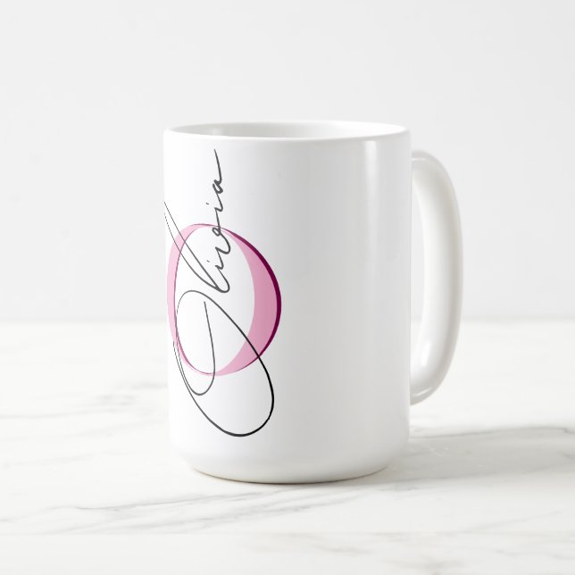 Cute Custom name initials Girl Coffee Mug (Front Right)