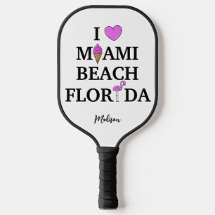 Cute custom name Miami Beach Pickleball Paddle