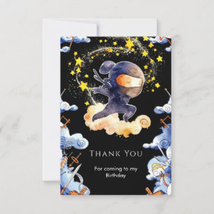 Cute Custom Ninja Birthday Thank You Card