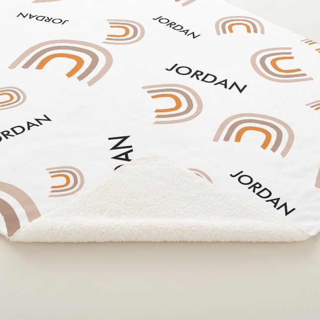 Cute Custom Nursery Modern Rainbow baby  Sherpa Blanket (3/4)