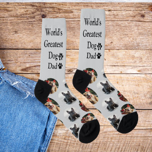 Cute Custom Pattern Dog Dad Photo Socks