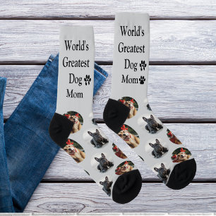 Cute Custom Pattern Dog Mum Photo Socks