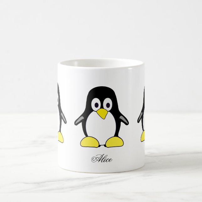 Cute custom penguins coffee mug (Center)