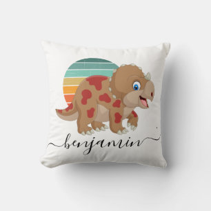 Cute Custom Personalised dinosaur baby shower Thro Cushion