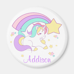 Cute Custom Personalised Magical Rainbow Unicorn Magnet