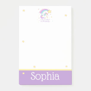 Cute Custom Personalised Magical Rainbow Unicorn Post-it Notes