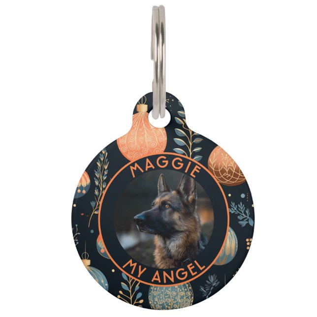 Cute Custom Personalized Pet Gift Christmas Patter Tag (Front)