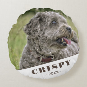 Cute Custom Pet Dog Photo Personalised Round Cushion
