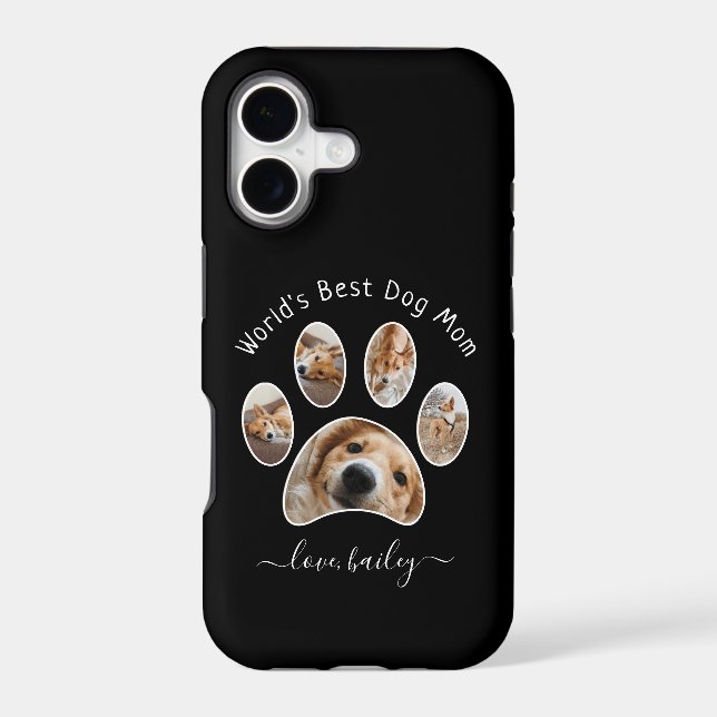 Cute Custom Pet Photo Collage World's Best Dog Mum (Back)
