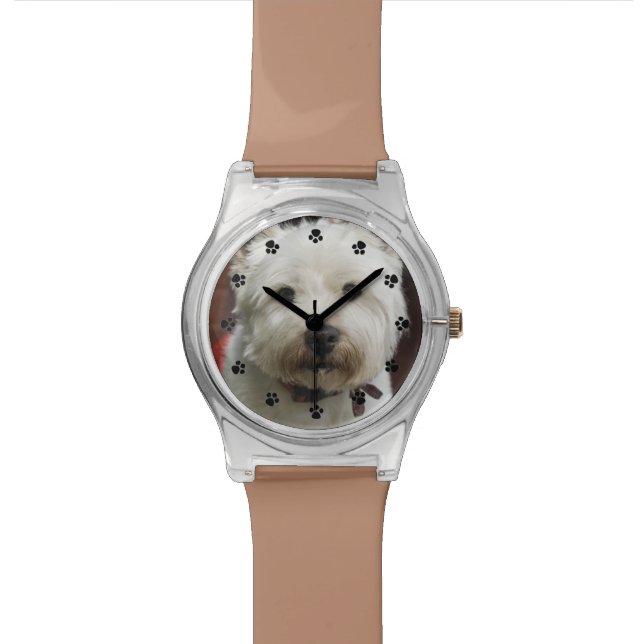 Cute Custom Pet Photo Wrist Watch (Close Up)
