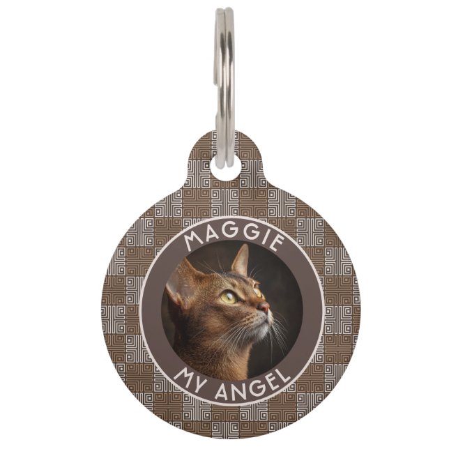 Cute Custom Pet Themed Gift Ethnic Pattern Tag (Front)