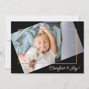 Cute Custom Photo Comfort and Joy Christmas Holiday Card