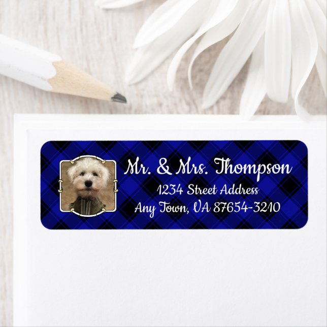 Cute Custom Photo Frame Pet Blue & Black Plaid (Insitu)