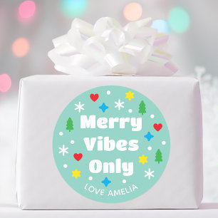 Cute Custom Photo Holiday Retro Green Christmas Classic Round Sticker