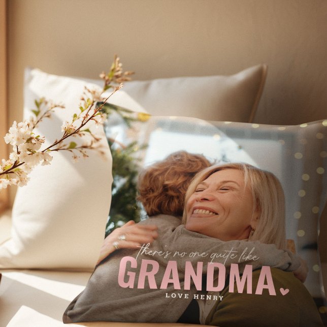 Cute Custom Photo Keepsake GRANDMA Gift Cushion (Creator Uploaded)