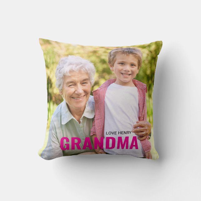 Cute Custom Photo Keepsake GRANDMA Gift  Cushion (Front)