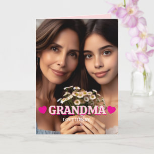 Cute Custom Photo Keepsake Grandma Grandpa Gift Card