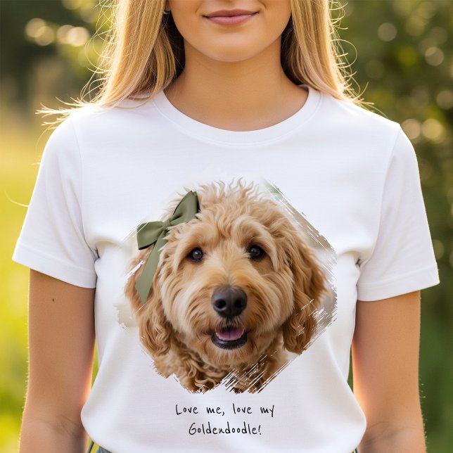 Cute Custom Photo Paint Brushstroke I Love Dogs T-Shirt (Creator Uploaded)