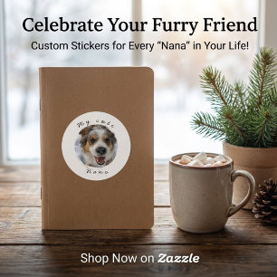 Cute custom photo pet dog lover classic round sticker
