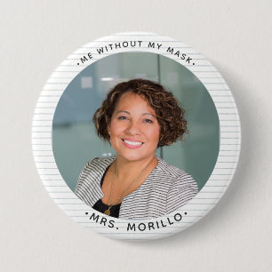 Cute Custom Photo Teacher ID notebook paper 7.5 Cm Round Badge