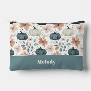 Cute Custom Pumpkin Fall Pattern Accessory Pouch
