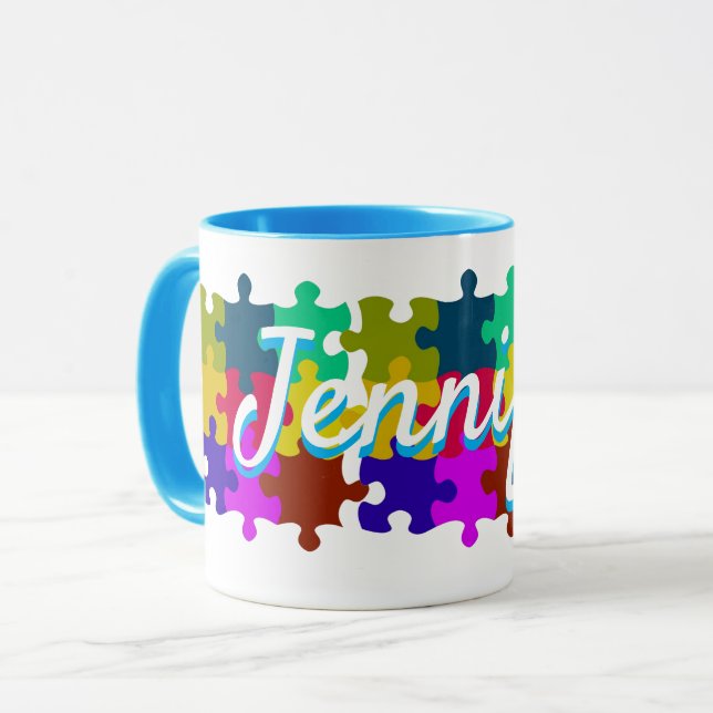 Cute Custom Puzzle Mug (Front Left)