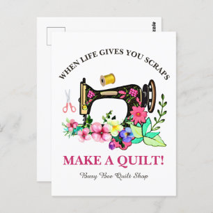 Cute Custom Quilt Shop Postcard