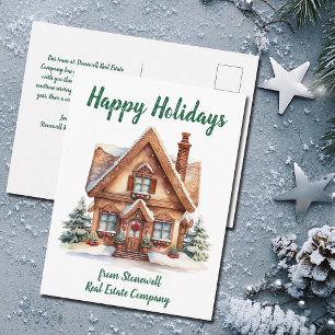 Cute Custom Real Estate Company House Holiday Postcard