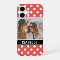 Cute Custom Red Polka Dot Photo Personalised