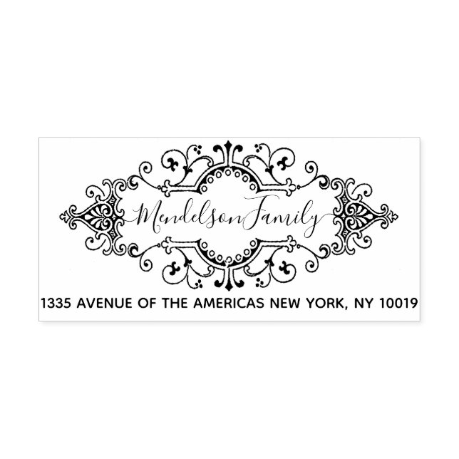 Cute custom return and business address self-inking stamp (Design)