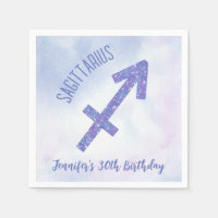 Cute Custom Sagittarius Purple Birthday Party