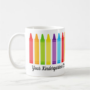 Cute Custom School Teacher Crayon Coffee Mug