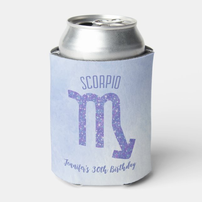 Cute Custom Scorpio Sign Personalised Can Cooler (Can Front)