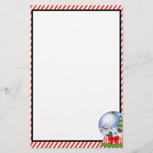 Cute Custom Snow Globe Stationary Stationery