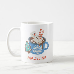 Cute Custom Snowman Personalised Name Cocoa Coffee Mug