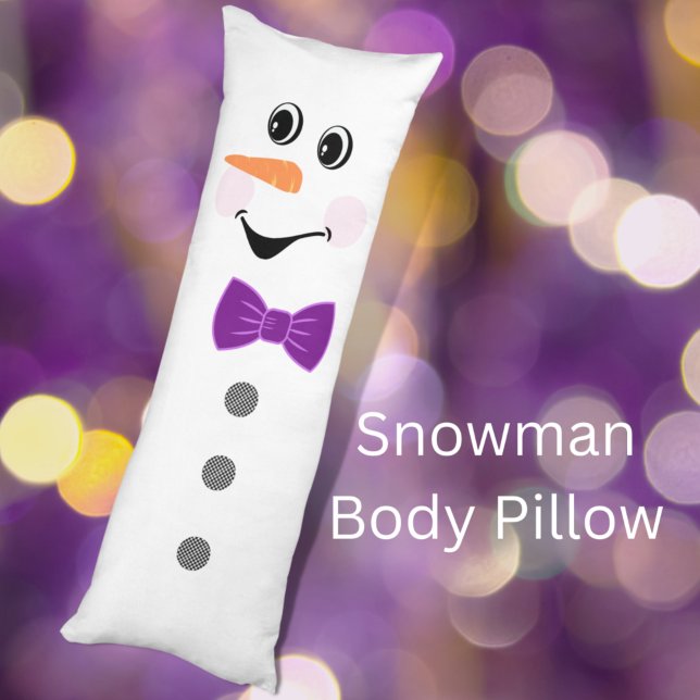 Cute Custom Snowman with Purple Bowtie Body Cushion (Creator Uploaded)