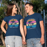 Cute Custom Spring Break Beach Palm Tree Family T-Shirt<br><div class="desc">This cute tropical palm tree sunset t-shirt is perfect for a spring break trip with your college friends or a fun cruise ship getaway vacation with the family. Personalise a set of customised t-shirts for your group outing to the beach or an island family reunion.</div>