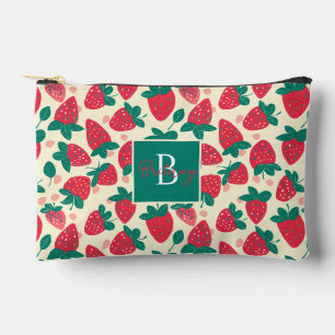 Cute Custom Strawberry Pattern Accessory Pouch
