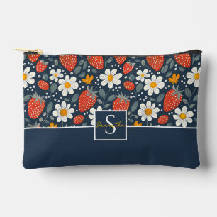 Cute Custom Strawberry  Pattern Accessory Pouch